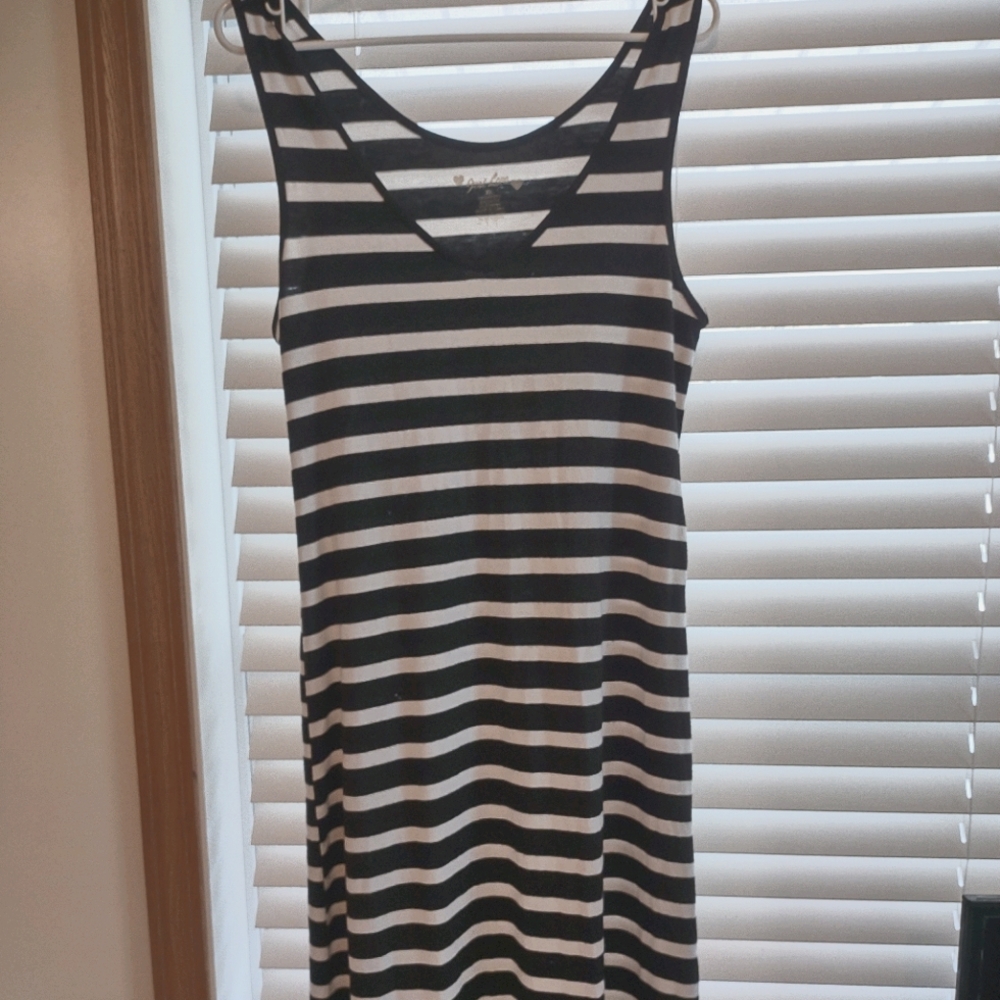 Just Love- Black/white Striped Maxi-dress, Juniors XL